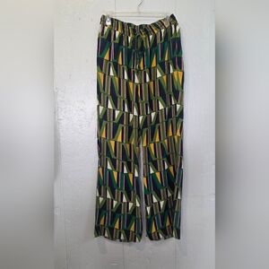 Zara Multicolored Viscose Geometric Print Pajama-Style Pants. Size XL